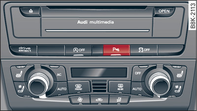 Console centrale: tasto del sistema di ausilio al parcheggio